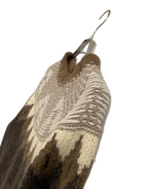 H&M（エイチアンドエム）H&M (エイチアンドエム) Maison Margiela (メゾンマルジェラ) 厚手ニット ブラウン×ベージュ サイズ:Mの古着・服飾アイテム