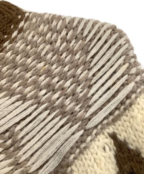 H&M（エイチアンドエム）H&M (エイチアンドエム) Maison Margiela (メゾンマルジェラ) 厚手ニット ブラウン×ベージュ サイズ:Mの古着・服飾アイテム