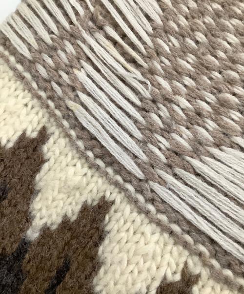 H&M（エイチアンドエム）H&M (エイチアンドエム) Maison Margiela (メゾンマルジェラ) 厚手ニット ブラウン×ベージュ サイズ:Mの古着・服飾アイテム