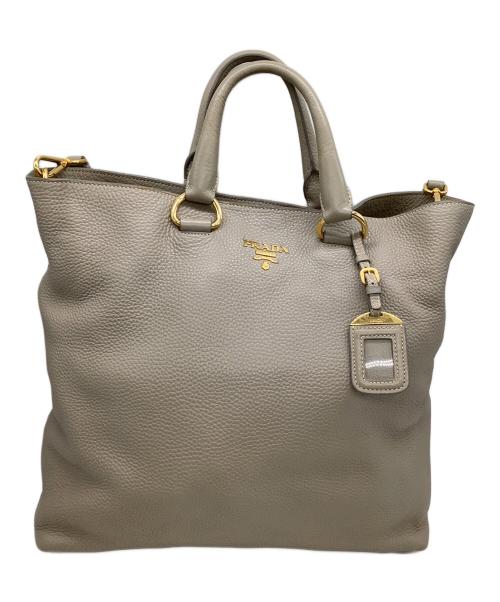 PRADA（プラダ）PRADA (プラダ) ショルダートートバッグ グレーの古着・服飾アイテム