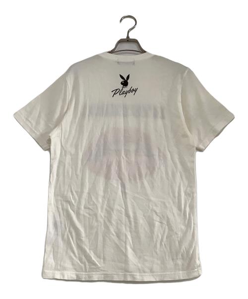 PLAY BOY（プレイボーイ）PLAY BOY (プレイボーイ) Hysteric Glamour (ヒステリックグラマー) 半袖カットソー　LIP TEE ホワイト サイズ:Mの古着・服飾アイテム