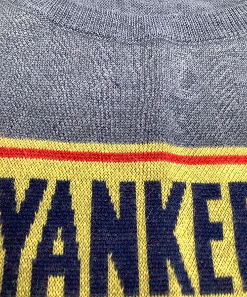 Hysteric Glamour（ヒステリックグラマー）Hysteric Glamour (ヒステリックグラマー) 薄手ニット　FOR YANKEE GIRL グレー×イエロー サイズ:freeの古着・服飾アイテム