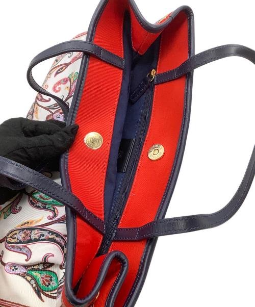 ETRO（エトロ）ETRO (エトロ) トートバッグ ペイズリー ホワイト×レッドの古着・服飾アイテム
