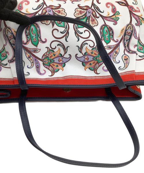ETRO（エトロ）ETRO (エトロ) トートバッグ ペイズリー ホワイト×レッドの古着・服飾アイテム