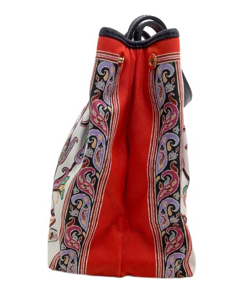 ETRO（エトロ）ETRO (エトロ) トートバッグ ペイズリー ホワイト×レッドの古着・服飾アイテム