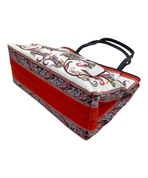 ETRO（エトロ）ETRO (エトロ) トートバッグ ペイズリー ホワイト×レッドの古着・服飾アイテム