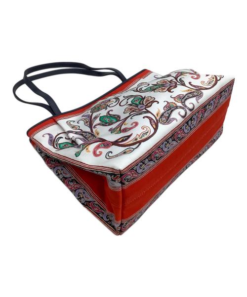 ETRO（エトロ）ETRO (エトロ) トートバッグ ペイズリー ホワイト×レッドの古着・服飾アイテム