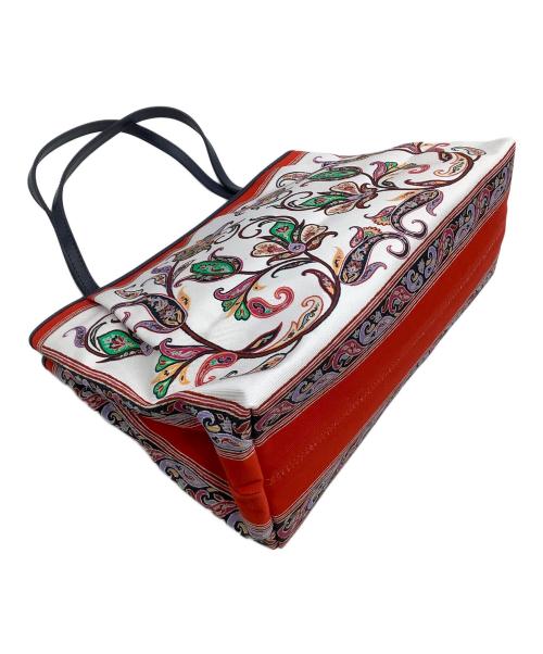 ETRO（エトロ）ETRO (エトロ) トートバッグ ペイズリー ホワイト×レッドの古着・服飾アイテム