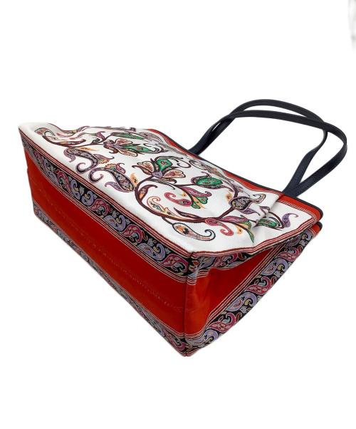 ETRO（エトロ）ETRO (エトロ) トートバッグ ペイズリー ホワイト×レッドの古着・服飾アイテム