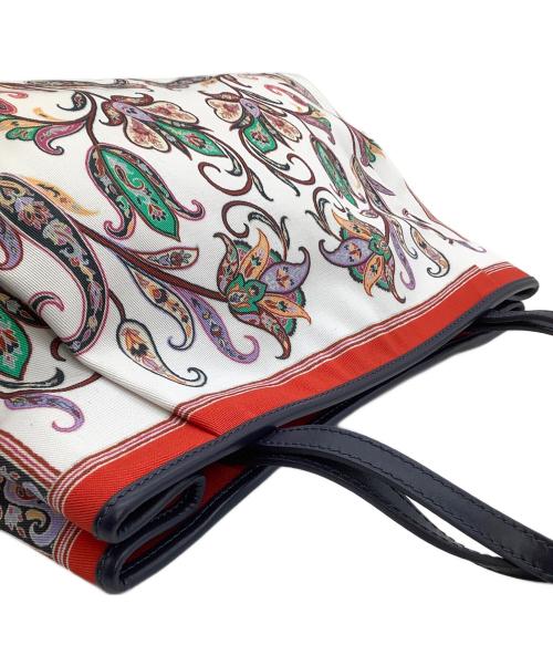 ETRO（エトロ）ETRO (エトロ) トートバッグ ペイズリー ホワイト×レッドの古着・服飾アイテム