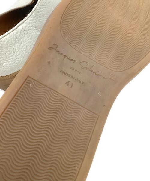 JACQUES SOLOVIERE（ジャック ソロヴィエール）JACQUES SOLOVIERE (ジャック ソロヴィエール) スリッポン ホワイト×ブラウン サイズ:41の古着・服飾アイテム