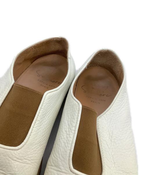 JACQUES SOLOVIERE（ジャック ソロヴィエール）JACQUES SOLOVIERE (ジャック ソロヴィエール) スリッポン ホワイト×ブラウン サイズ:41の古着・服飾アイテム