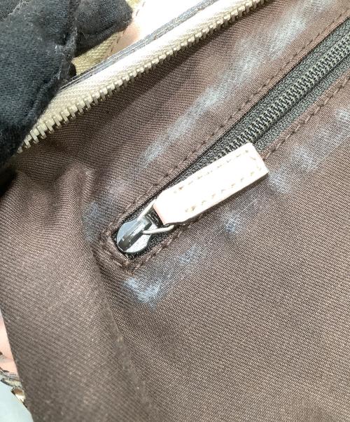 GUCCI（グッチ）GUCCI (グッチ) ワンショルダーバッグ GGキャンバス ピンク×ベージュの古着・服飾アイテム