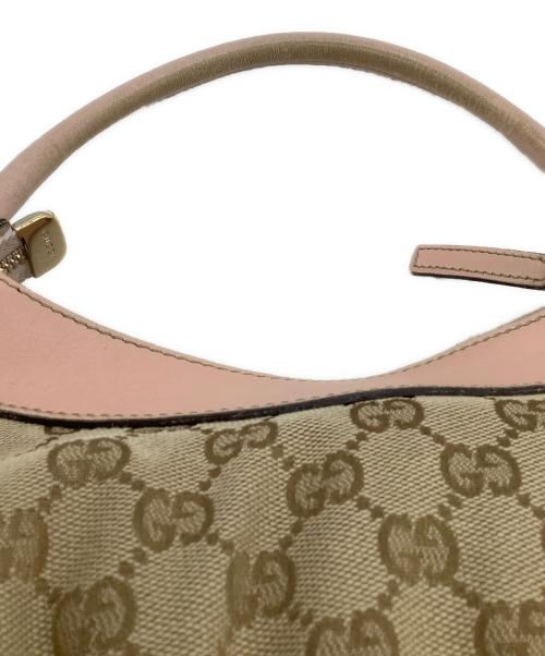 GUCCI（グッチ）GUCCI (グッチ) ワンショルダーバッグ GGキャンバス ピンク×ベージュの古着・服飾アイテム