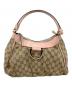GUCCI（グッチ）の古着「ワンショルダーバッグ GGキャンバス」｜ピンク×ベージュ