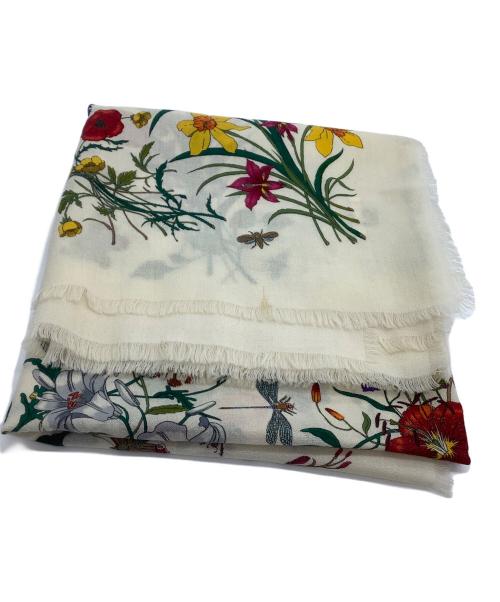 GUCCI（グッチ）GUCCI (グッチ) ストール 	フローラ ベージュの古着・服飾アイテム