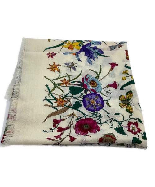 GUCCI（グッチ）GUCCI (グッチ) ストール 	フローラ ベージュの古着・服飾アイテム