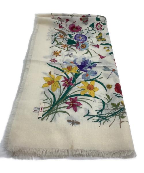 GUCCI（グッチ）GUCCI (グッチ) ストール 	フローラ ベージュの古着・服飾アイテム