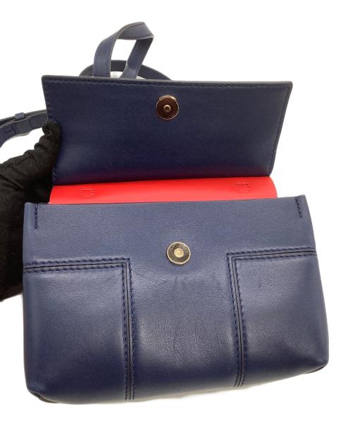 TORY BURCH（トリーバーチ）TORY BURCH (トリーバーチ) ミニショルダーバッグ 	ブロックTサッチェル ネイビーの古着・服飾アイテム