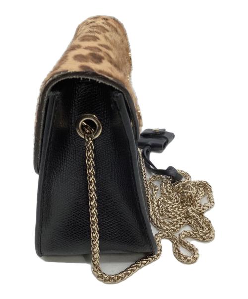 FURLA（フルラ）FURLA (フルラ) チェーンショルダーバッグ　メトロポリス　ヒョウ柄 ブラックの古着・服飾アイテム