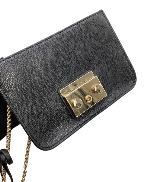 FURLA（フルラ）FURLA (フルラ) チェーンショルダーバッグ　メトロポリス　ヒョウ柄 ブラックの古着・服飾アイテム