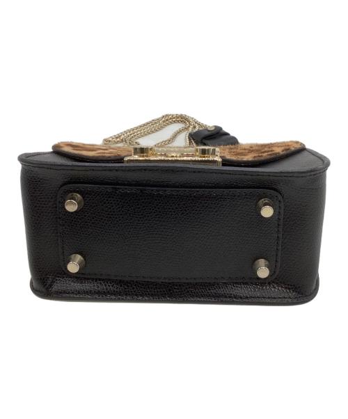 FURLA（フルラ）FURLA (フルラ) チェーンショルダーバッグ　メトロポリス　ヒョウ柄 ブラックの古着・服飾アイテム
