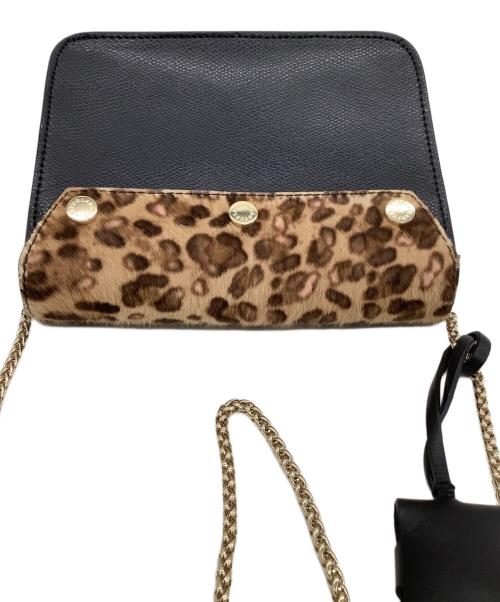FURLA（フルラ）FURLA (フルラ) チェーンショルダーバッグ　メトロポリス　ヒョウ柄 ブラックの古着・服飾アイテム