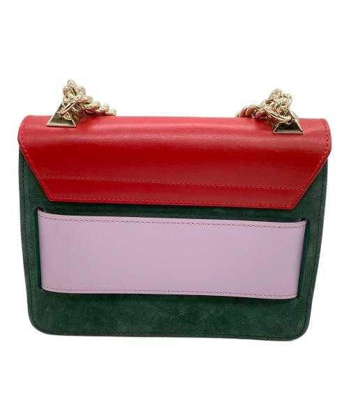 SALAR（サラー）SALAR (サラー) チェーンショルダーバッグ レッド×グリーン×パープルの古着・服飾アイテム