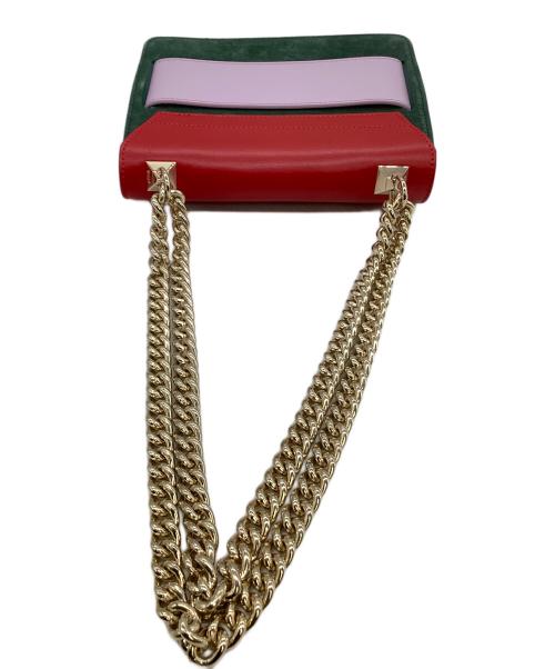 SALAR（サラー）SALAR (サラー) チェーンショルダーバッグ レッド×グリーン×パープルの古着・服飾アイテム