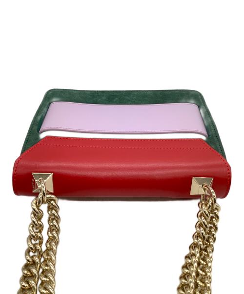 SALAR（サラー）SALAR (サラー) チェーンショルダーバッグ レッド×グリーン×パープルの古着・服飾アイテム