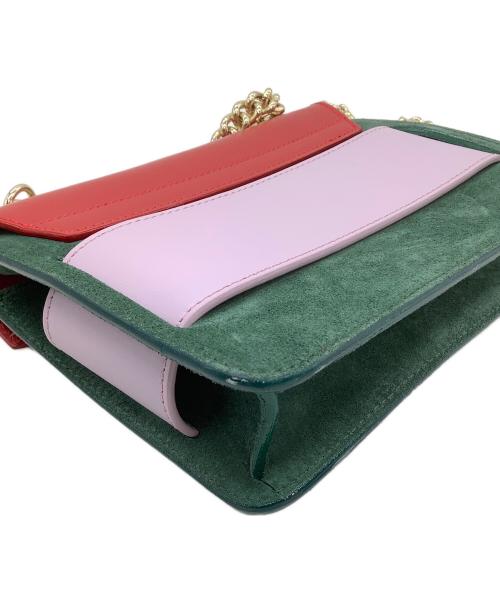 SALAR（サラー）SALAR (サラー) チェーンショルダーバッグ レッド×グリーン×パープルの古着・服飾アイテム