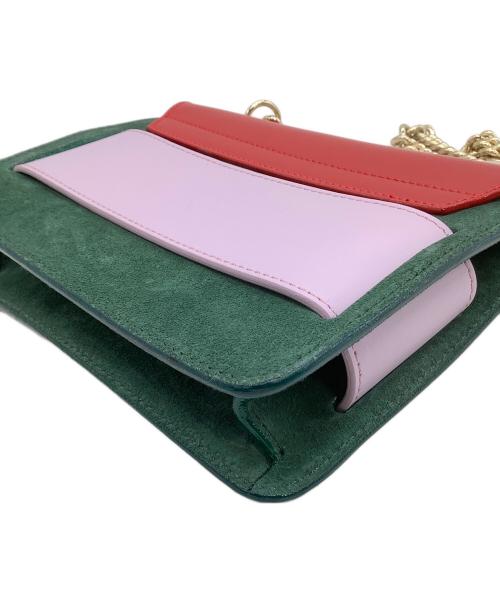SALAR（サラー）SALAR (サラー) チェーンショルダーバッグ レッド×グリーン×パープルの古着・服飾アイテム