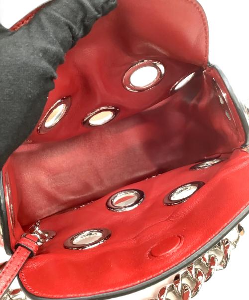 PRADA（プラダ）PRADA (プラダ) チェーンショルダーバッグ VIT.DAINO レッドの古着・服飾アイテム
