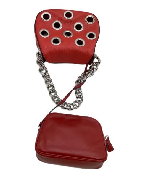 PRADA（プラダ）PRADA (プラダ) チェーンショルダーバッグ VIT.DAINO レッドの古着・服飾アイテム