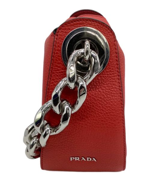 PRADA（プラダ）PRADA (プラダ) チェーンショルダーバッグ VIT.DAINO レッドの古着・服飾アイテム