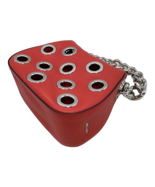 PRADA（プラダ）PRADA (プラダ) チェーンショルダーバッグ VIT.DAINO レッドの古着・服飾アイテム