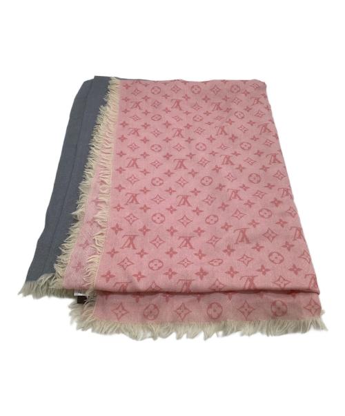LOUIS VUITTON（ルイ ヴィトン）LOUIS VUITTON (ルイ ヴィトン) 大判ストール ピンク×ブルーの古着・服飾アイテム