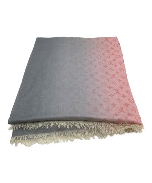 LOUIS VUITTON（ルイ ヴィトン）LOUIS VUITTON (ルイ ヴィトン) 大判ストール ピンク×ブルーの古着・服飾アイテム