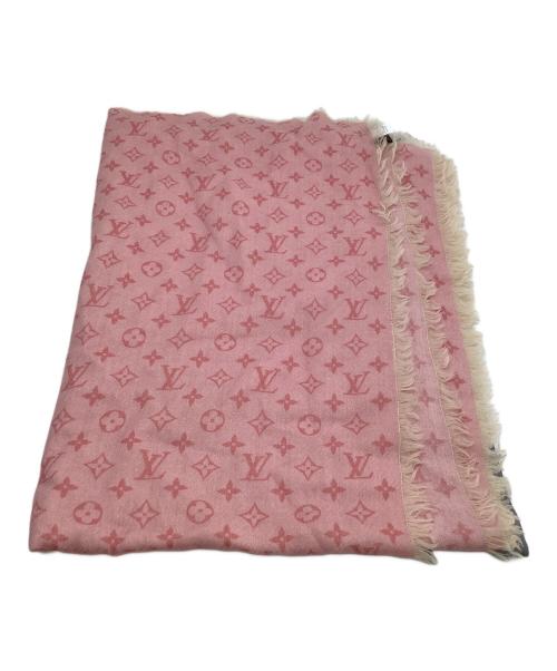 LOUIS VUITTON（ルイ ヴィトン）LOUIS VUITTON (ルイ ヴィトン) 大判ストール ピンク×ブルーの古着・服飾アイテム