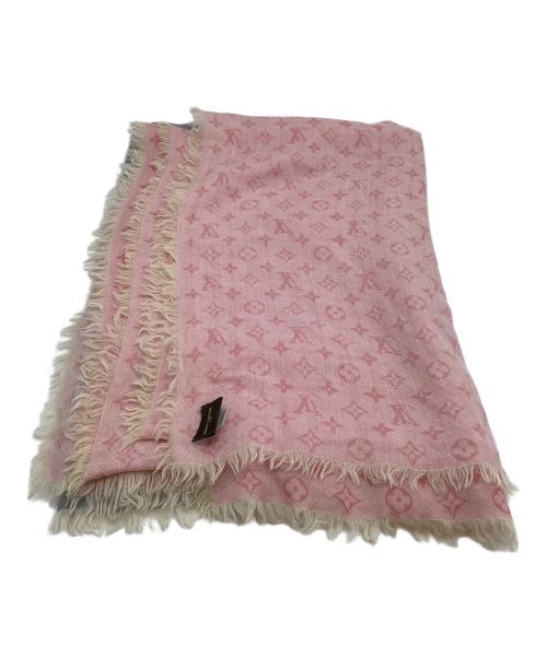 LOUIS VUITTON（ルイ ヴィトン）LOUIS VUITTON (ルイ ヴィトン) 大判ストール ピンク×ブルーの古着・服飾アイテム