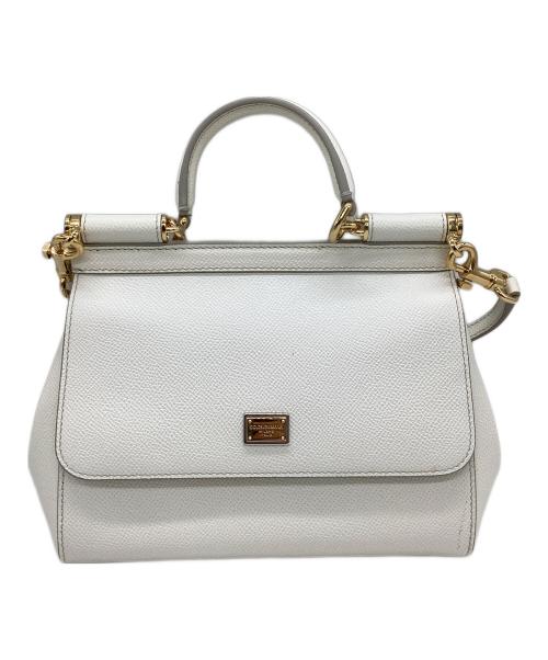 DOLCE & GABBANA（ドルチェ＆ガッバーナ）DOLCE & GABBANA (ドルチェ＆ガッバーナ) 2WAYショルダーバッグ SICILY ホワイトの古着・服飾アイテム