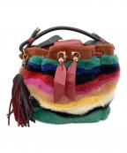 Salvatore Ferragamoサルヴァトーレ フェラガモ）の古着「2WAYファーバッグ SARA」｜レインボー