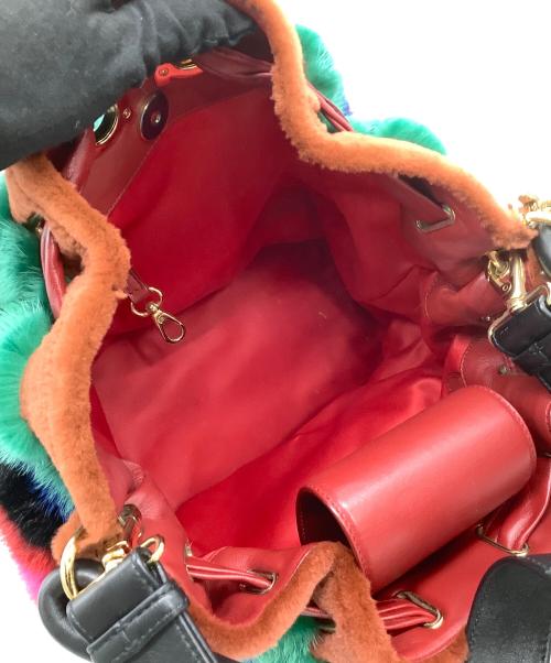 Salvatore Ferragamo（サルヴァトーレ フェラガモ）Salvatore Ferragamo (サルヴァトーレ フェラガモ) 2WAYファーバッグ SARA レインボーの古着・服飾アイテム