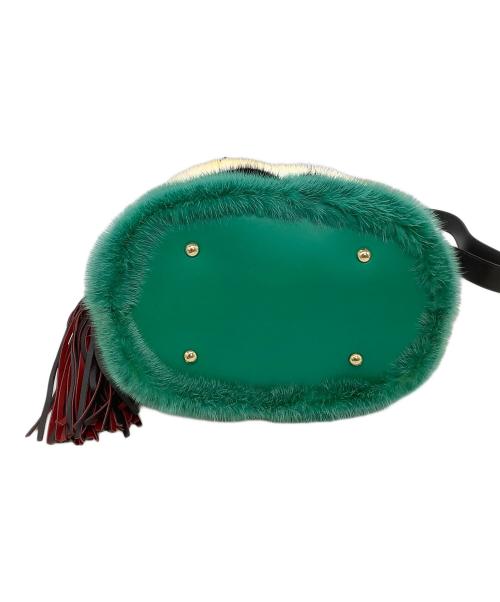 Salvatore Ferragamo（サルヴァトーレ フェラガモ）Salvatore Ferragamo (サルヴァトーレ フェラガモ) 2WAYファーバッグ SARA レインボーの古着・服飾アイテム