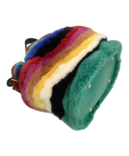 Salvatore Ferragamo（サルヴァトーレ フェラガモ）Salvatore Ferragamo (サルヴァトーレ フェラガモ) 2WAYファーバッグ SARA レインボーの古着・服飾アイテム