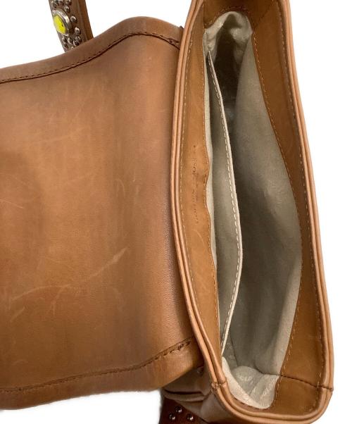 GOLDEN GOOSE（ゴールデングース）GOLDEN GOOSE (ゴールデングース) ロデオバッグ  ストーン装飾 ブラウンの古着・服飾アイテム