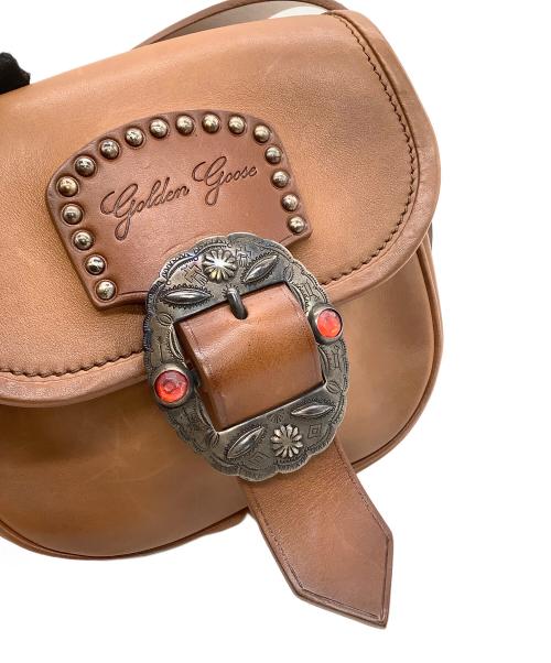 GOLDEN GOOSE（ゴールデングース）GOLDEN GOOSE (ゴールデングース) ロデオバッグ  ストーン装飾 ブラウンの古着・服飾アイテム
