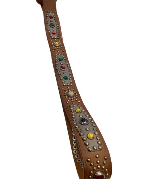 GOLDEN GOOSE（ゴールデングース）GOLDEN GOOSE (ゴールデングース) ロデオバッグ  ストーン装飾 ブラウンの古着・服飾アイテム