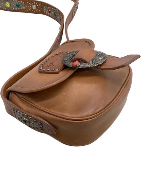 GOLDEN GOOSE（ゴールデングース）GOLDEN GOOSE (ゴールデングース) ロデオバッグ  ストーン装飾 ブラウンの古着・服飾アイテム