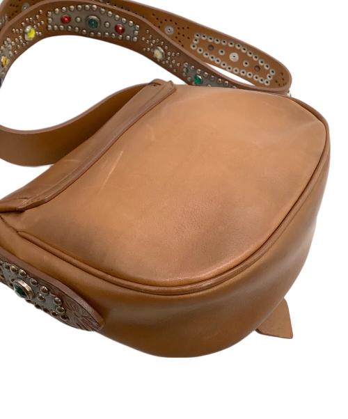GOLDEN GOOSE（ゴールデングース）GOLDEN GOOSE (ゴールデングース) ロデオバッグ  ストーン装飾 ブラウンの古着・服飾アイテム